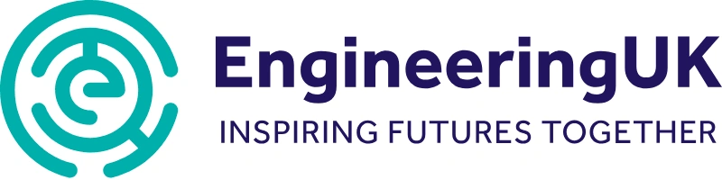 EngineeringUK logo with a teal circular emblem and the text 'EngineeringUK' and the tagline 'Inspiring Futures Together'.