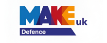 MAKE UK Defence logo (blue MAKE UK text with orange 'UK' and purple 'Defence' stripe)