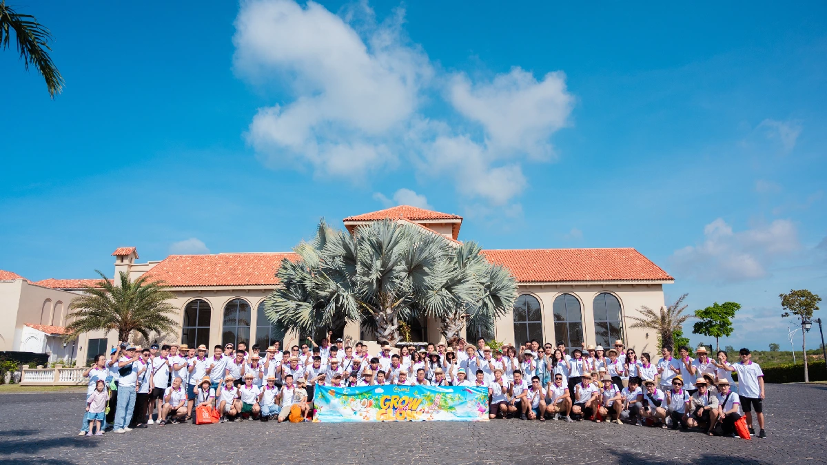 Building featuring a prominent palm tree