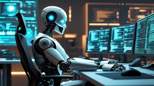 Robot Working on Desktop