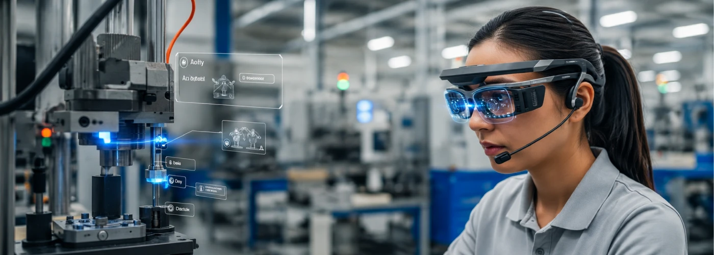 A Woman Wearing the Samrt Glasses